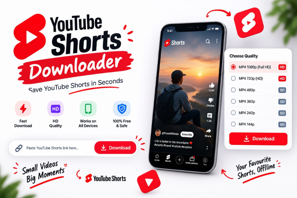 YouTube Shorts Downloader Phone UI